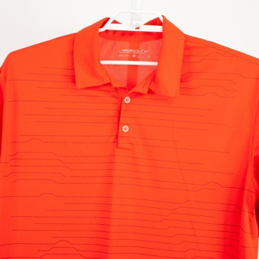 Nike Golf Polo Shirt Mens XL Orange Dri-FIT Graphic Line Ponte Vedra Inn & Club